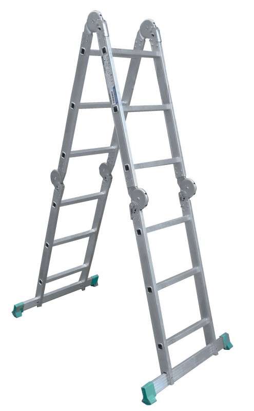 алюминиевая раздвижная лестница трансформер 4х4